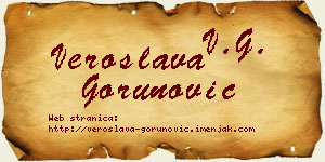 Veroslava Gorunović vizit kartica